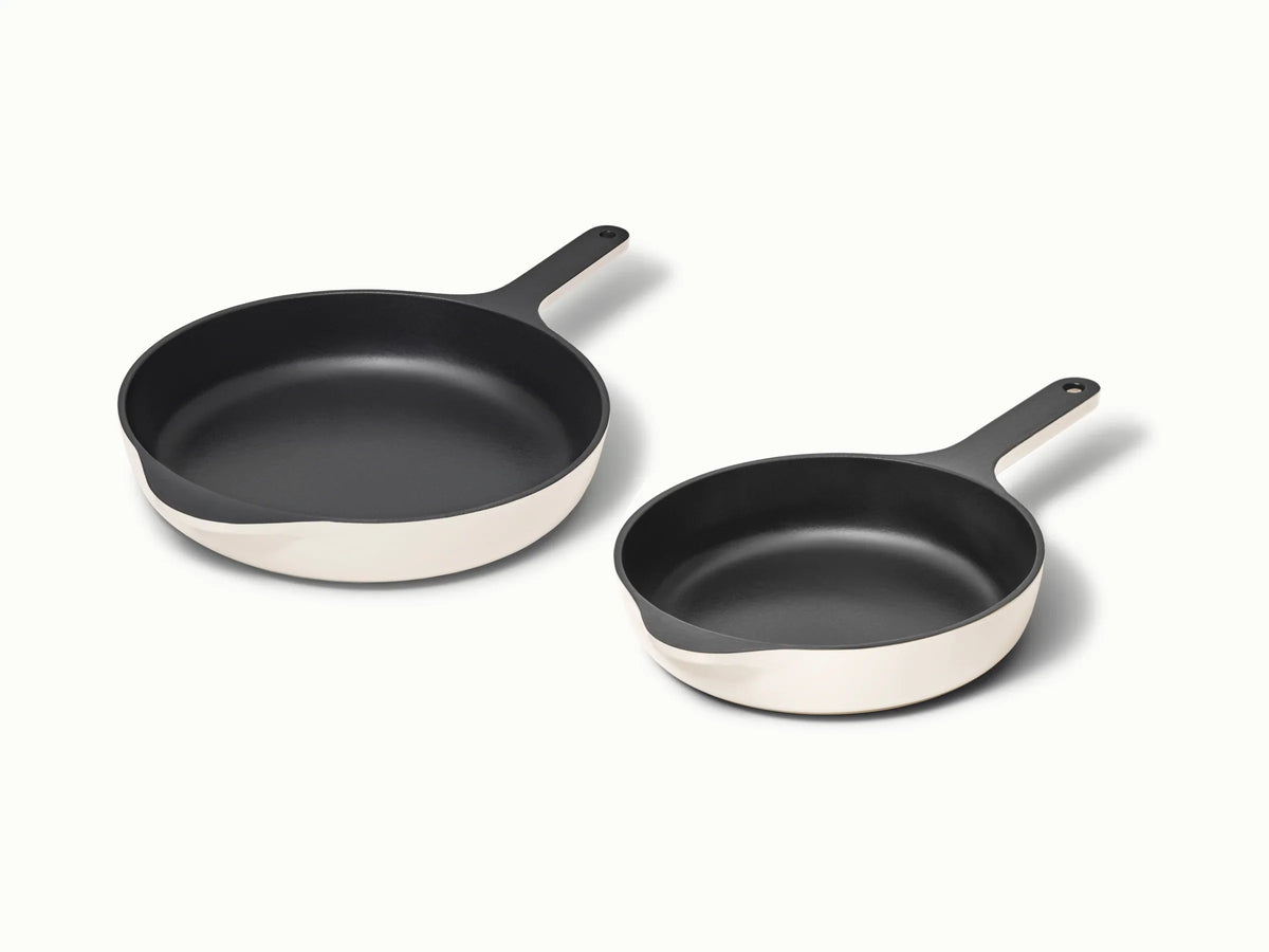 Enameled Cast Iron Skillet Duo